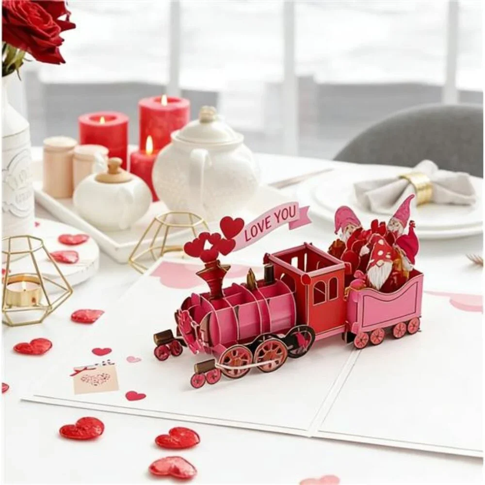 3D Pop Up Valentines Train Card